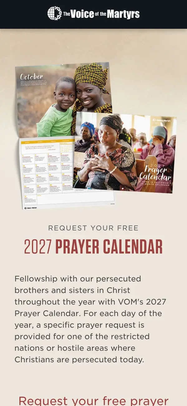 Voice Of The Martyrs Prayer Calendar: the form, step 4