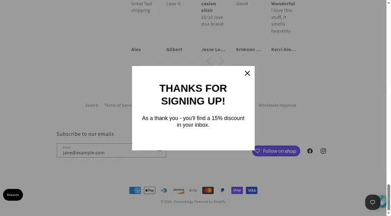 Smell Amazing for FREE, Decantology Perfume Sample + Free Shipping!: the page after signing up