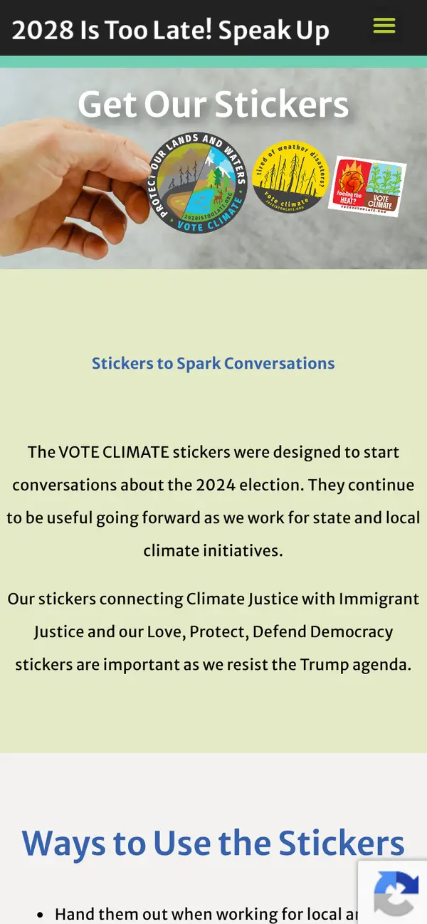2028 Is Too Late Stickers: the form, step 6