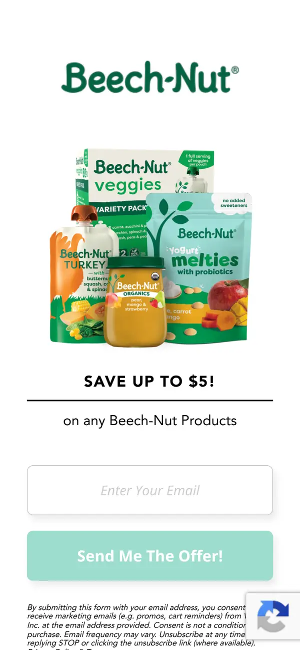 Beech-Nut Freebie, Real Food for Babies: the form, step 3