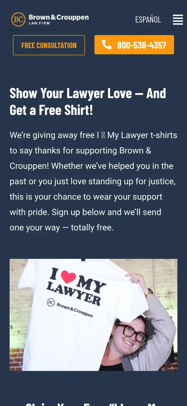 Wear It Proud: FREE I Love My Lawyer T-Shirt: the form, step 5