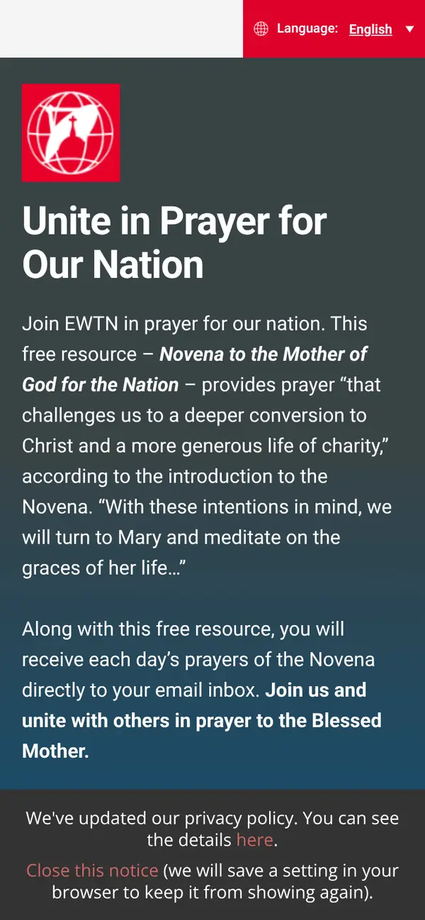 EWTN Novena Booklet: the form, step 5