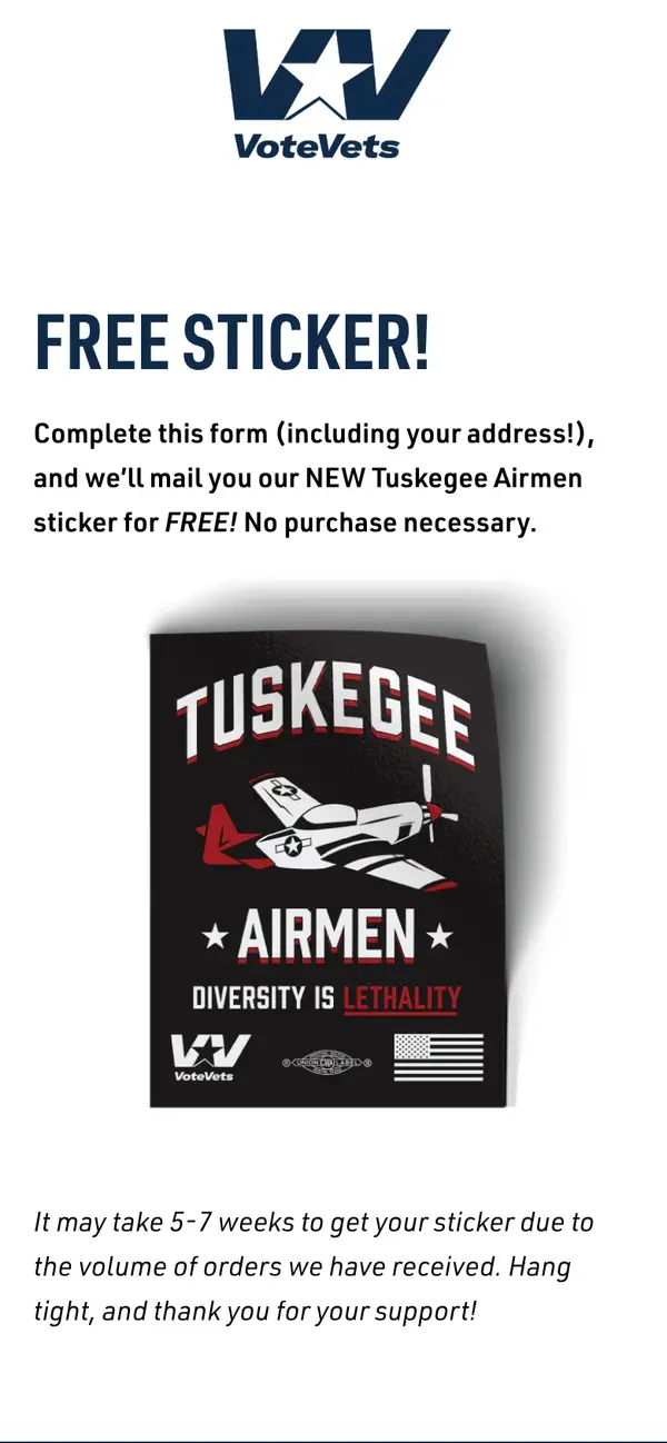 Tuskegee Airmen Sticker: the form, step 6