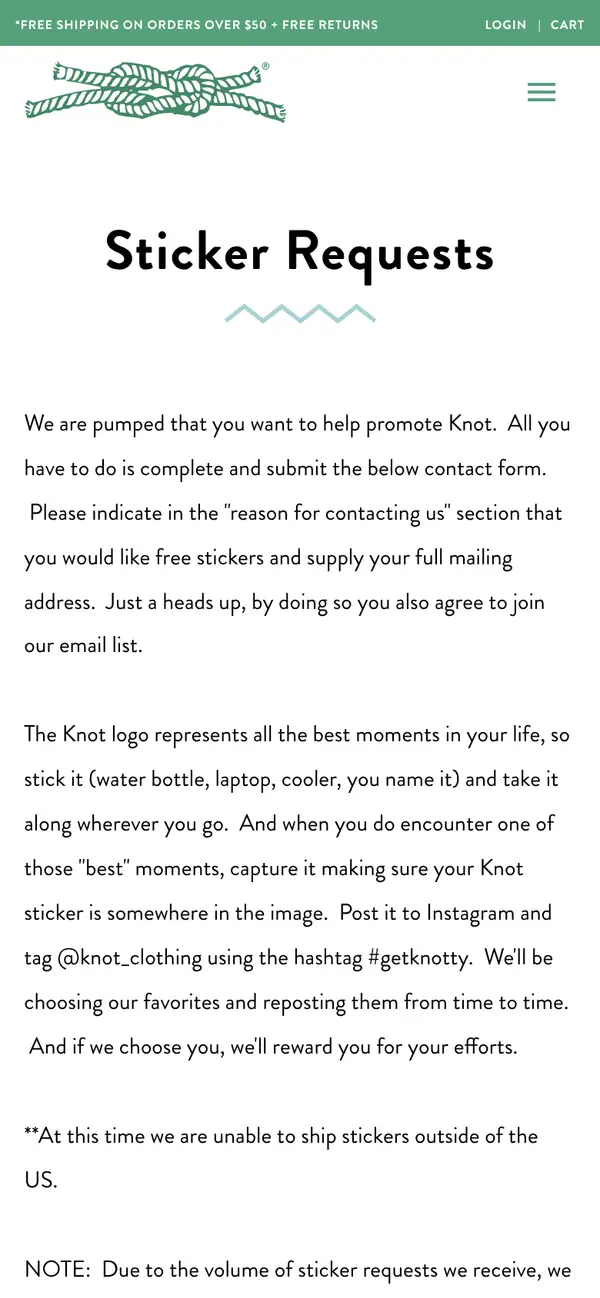 Free Knot Sticker for Your Laptop, Water Bottle, or Wardrobe: the form, step 4