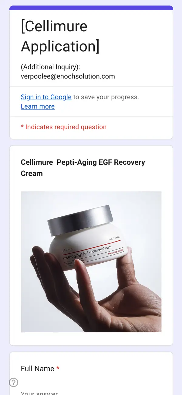 Restore & Rejuvenate, FREE Cellimure Recovery Cream: the form, step 6