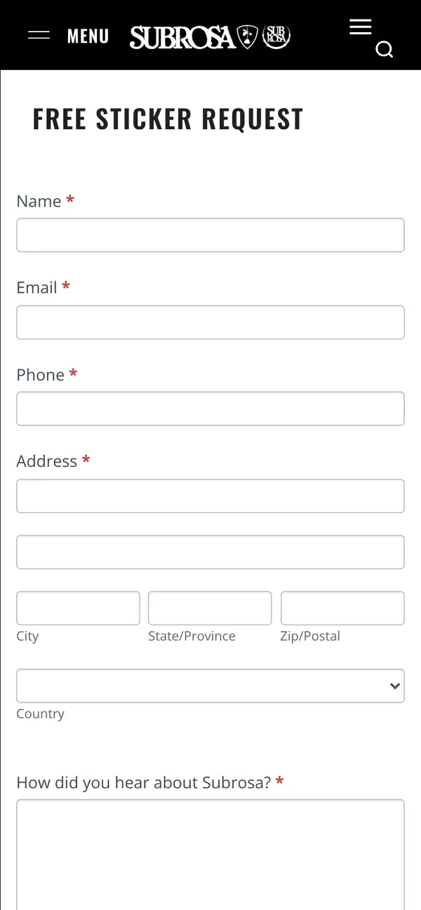 Limited Time: FREE Subrosa Stickers: the form, step 6