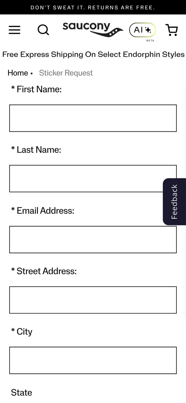 Saucony Sticker: the form, step 5