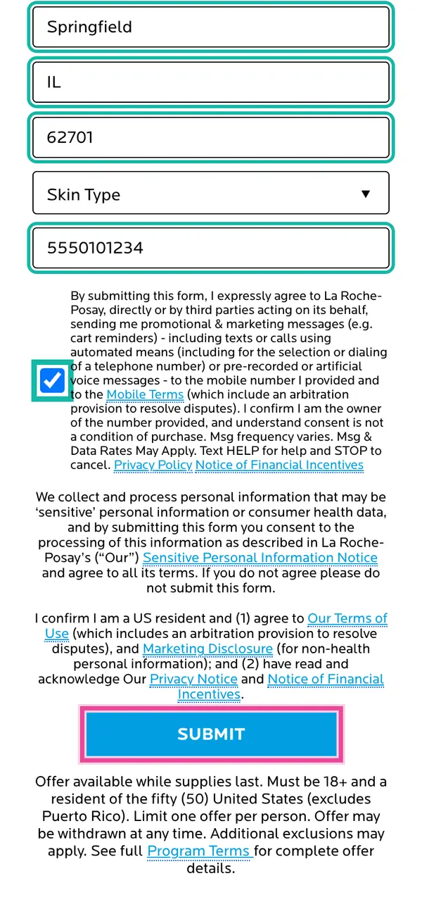 Hurry! FREE La Roche-Posay Moisturizer Sample Available: the form, step 4
