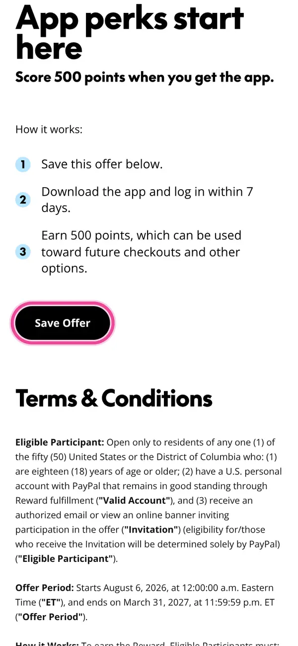 Receive $5 FREE PayPal Credit: the form, step 1