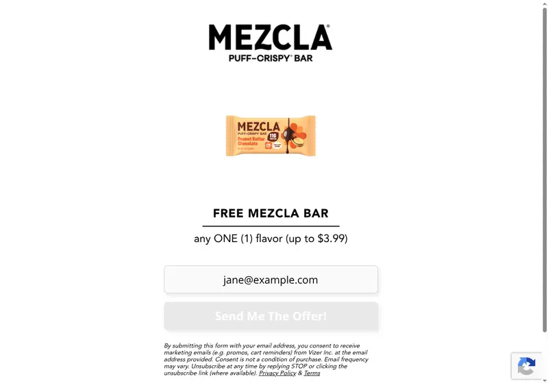 Claim a FREE Mezcla Bar Coupon in Any Flavor: the page after signing up