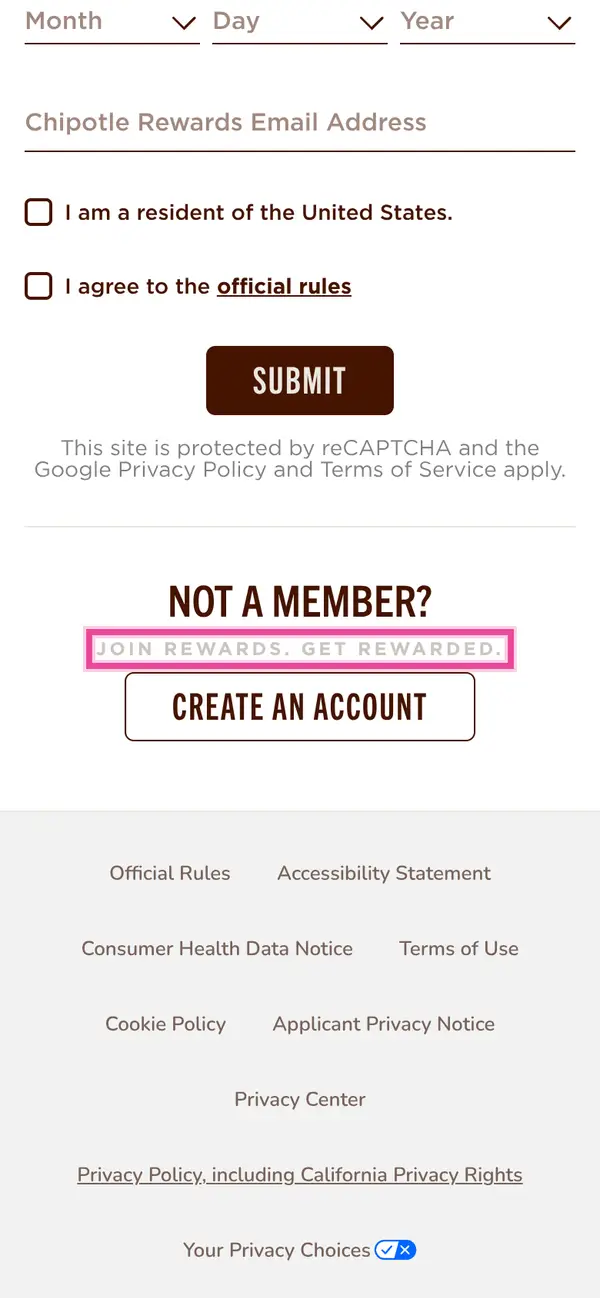 Enter to Win 1 of 8000 FREE Big Ass Chipotle Bags: the form, step 5