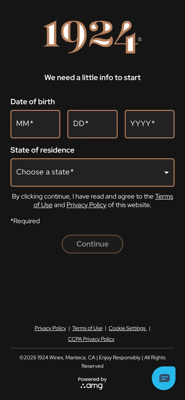 Win a FREE Las Vegas Trip for Two with 1924 Wines: the form, step 4