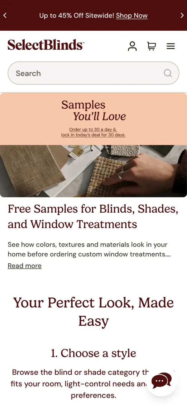 Get Up to 30 FREE Window Treatment Samples from SelectBlinds: the form, step 5