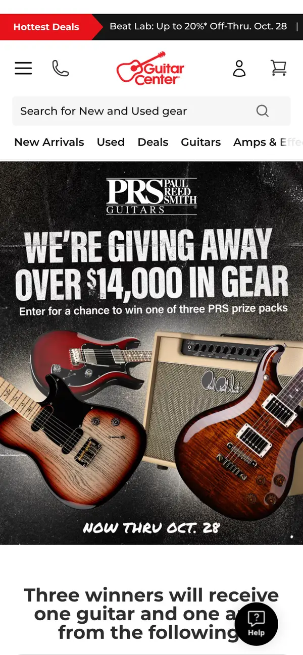 Win a PRS Guitar Bundle Worth $14K from Guitar Center: the form, step 4