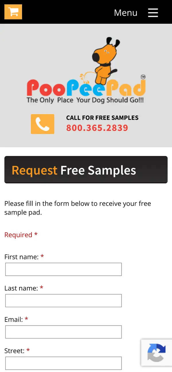 PooPeePads Pet Training Pad Sample: the form, step 5