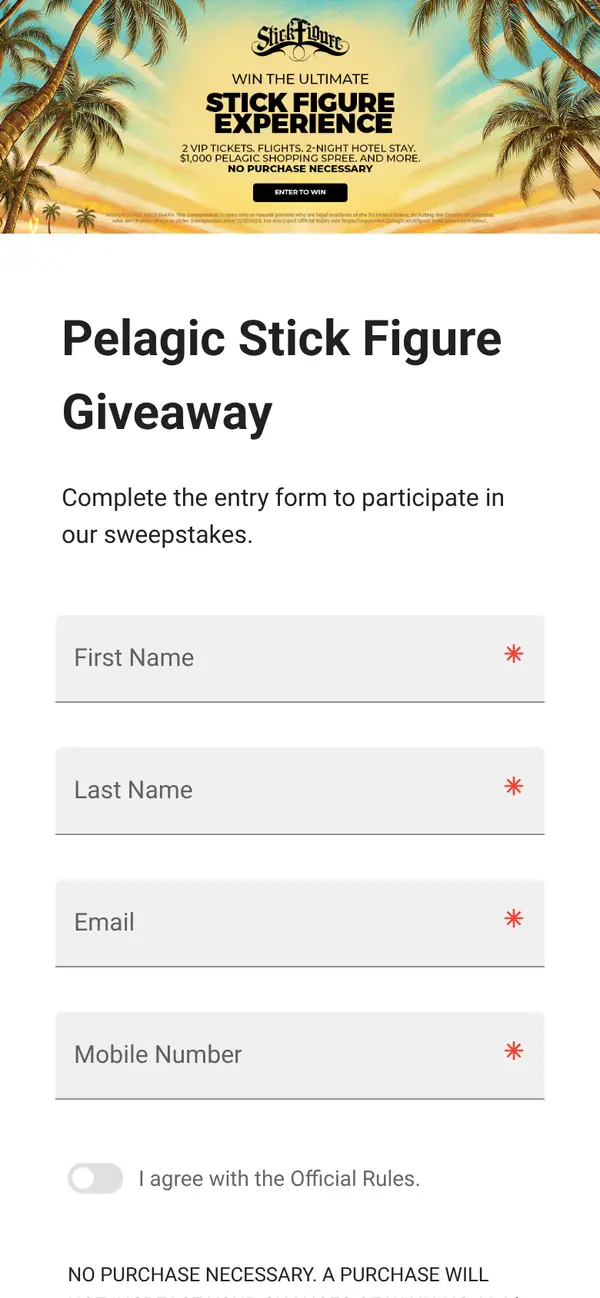 Enter to WIN $1,000 in FREE Pelagic Fishing Gear: the form, step 4