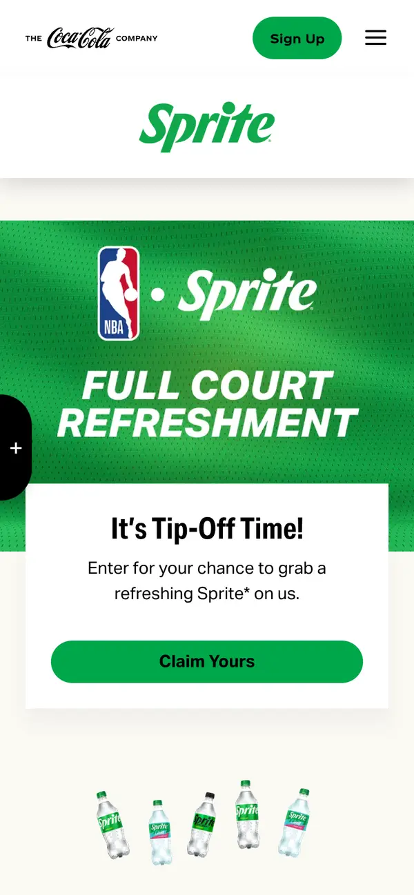 Free 20 oz Sprite Bottle Coupon: the form, step 1