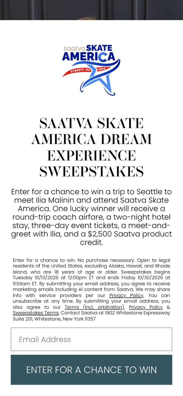Enter FREE to Win a Skate America Trip with Airfare and Hotel: the form, step 3
