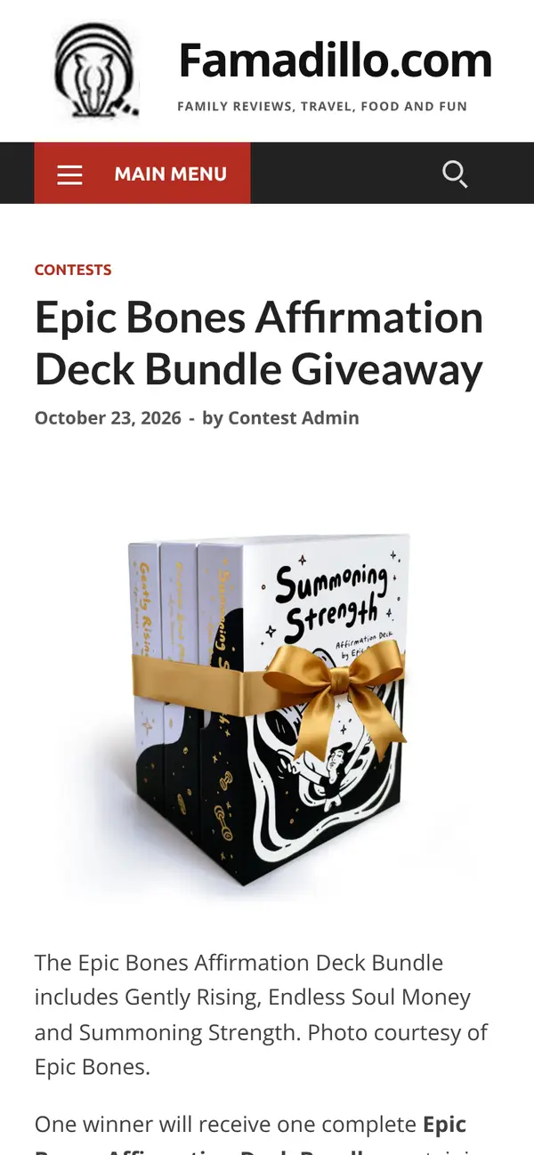 Enter Daily to WIN a FREE Epic Bones Affirmation Deck Bundle: the form, step 2