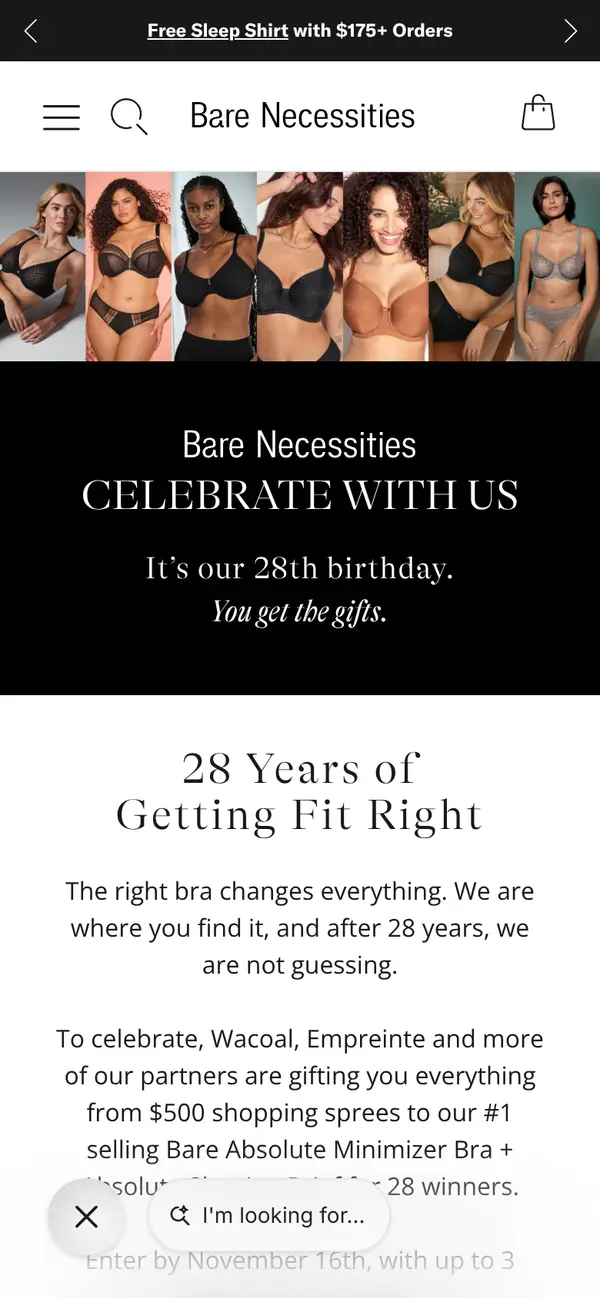 Win a FREE Bare Necessities Birthday Bra Wardrobe: the form, step 5
