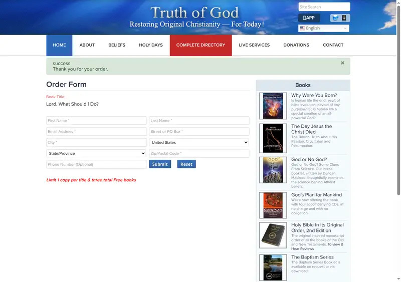 Let God Speak, Get Lord, What Should I Do? for Free: the page after signing up