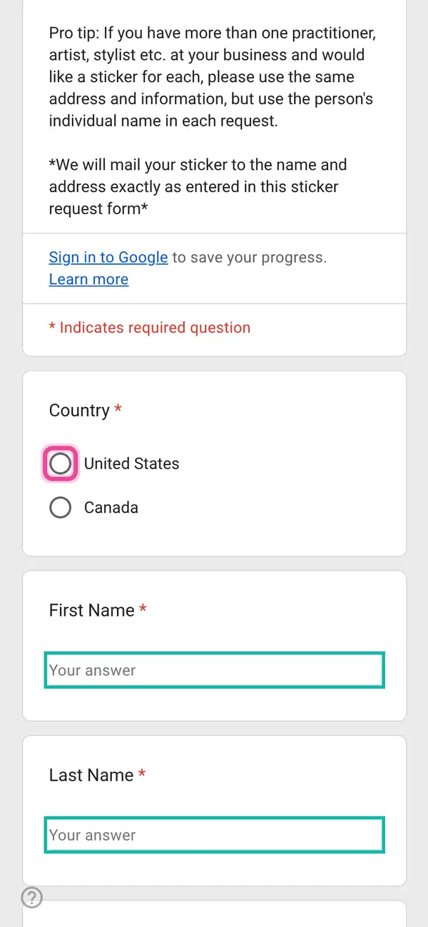 Boost Visibility: Free “Find Us on Yelp” Sticker: the form, step 4