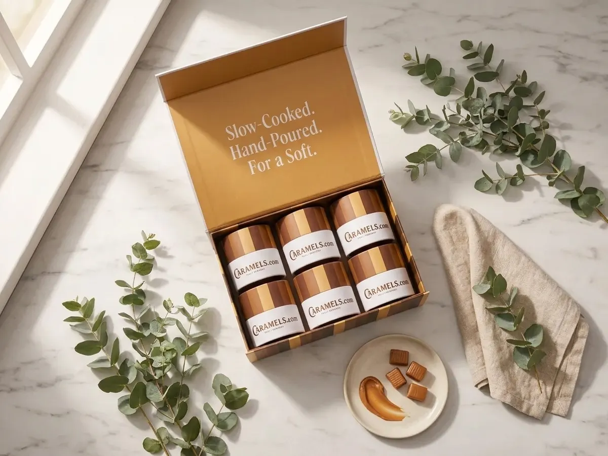Sampler Assorted Product Box, overhead flat-lay with natural styling