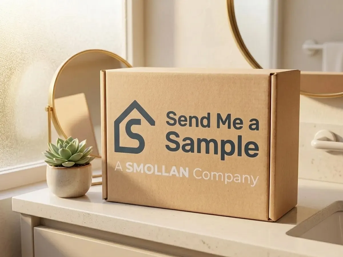 Send Me a Sample Assorted Products, product displayed on bathroom vanity
