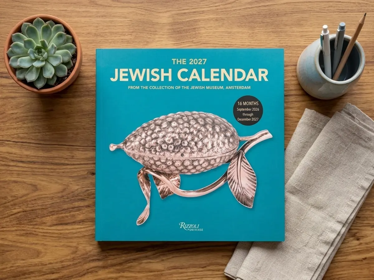 2027 JDC Jewish Calendar, calendar displayed in organized workspace setting