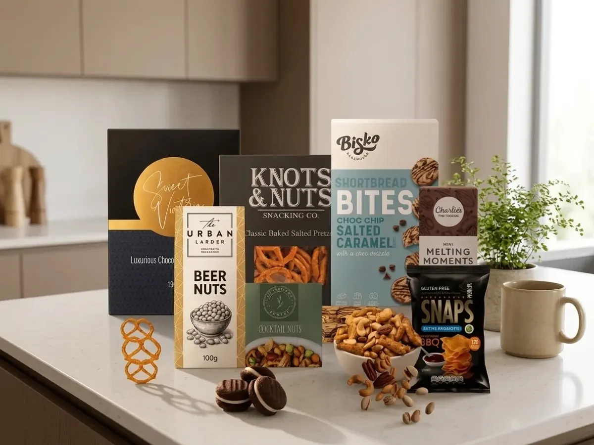 Full-Size Curated Snacks Matched to Your Family, snack box placed on kitchen counter