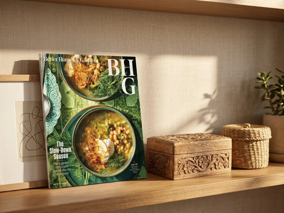 Six Month Better Homes & Gardens Subscription, product displayed on home shelf