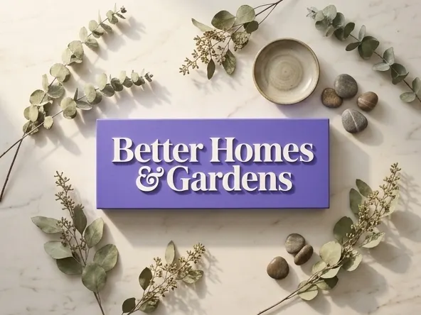 Win $25,000 from Better Homes & Gardens, minimalist flat lay with natural elements