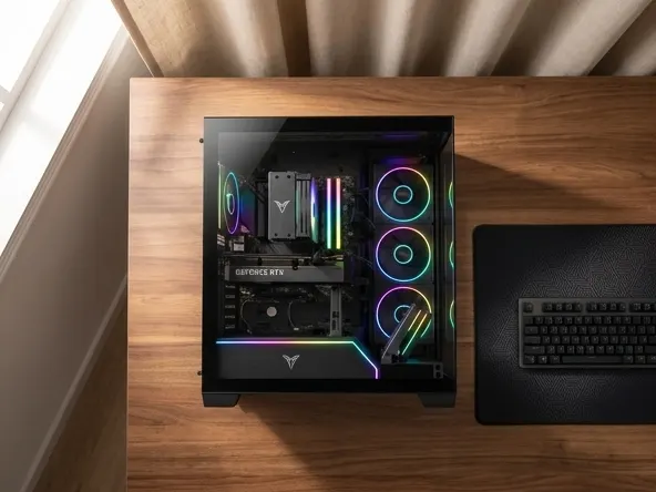 Win a Gaming PC from Yeyian, gaming setup with desk accessories