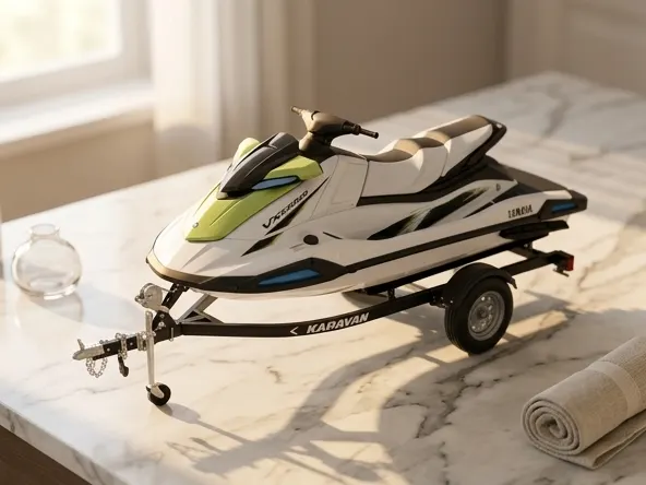 Win 2026 Jeep Wrangler, WaveRunner, $10K, elegant vanity display with natural light