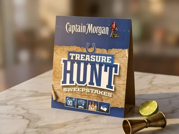 Win Colts Gameday Package with Captain Morgan, premium spirit on elegant marble surface