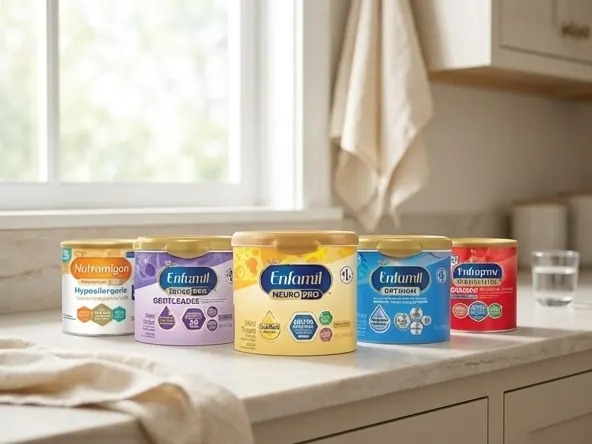 Win a Year's Supply of Enfamil Formula, product in warm kitchen setting with soft blur