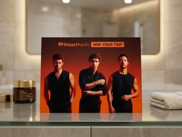 Win a Jonas Brothers Trip to Anaheim, vanity setup with soft blurred background