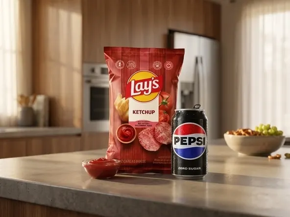 Win 2027 NHL All-Star Experience with Pepsi and Lay's, snack moment in contemporary kitchen setting