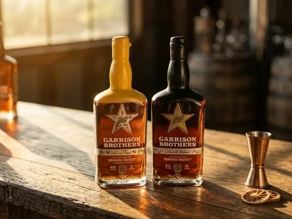 Win Distillery Tours at Garrison Brothers, golden hour bar surface detail