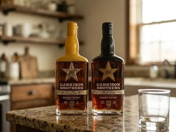 Win Distillery Tours at Garrison Brothers, kitchen counter whiskey glass setup