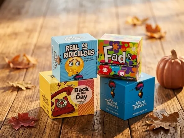 Win WordTeasers Thanksgiving Party Pack, product styled with seasonal autumn props