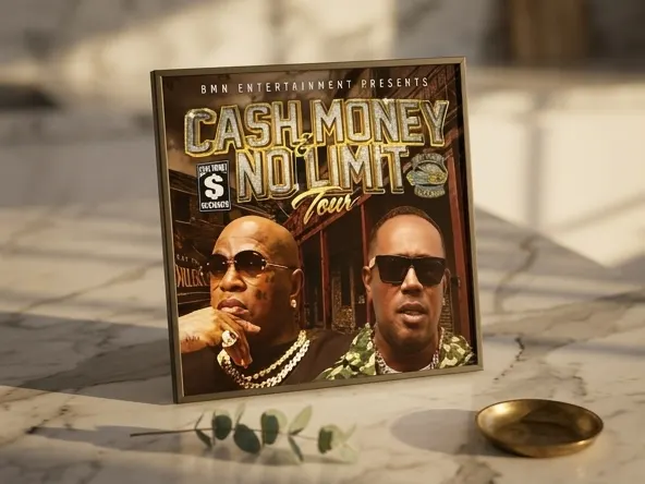 Win Cash Money & No Limit Tour Tickets, golden light on marble surface