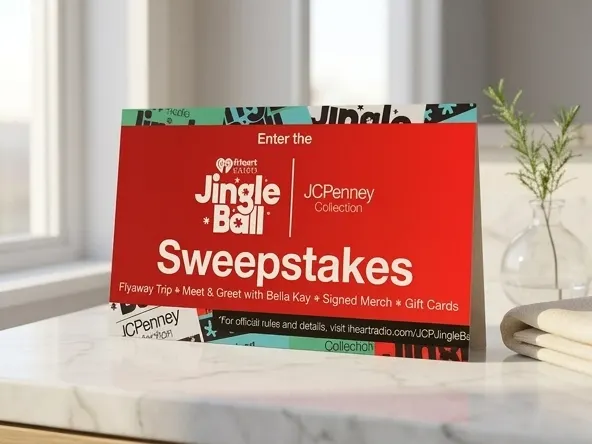 Win Jingle Ball and JCPenney Prize Package, elegant product on marble vanity styling