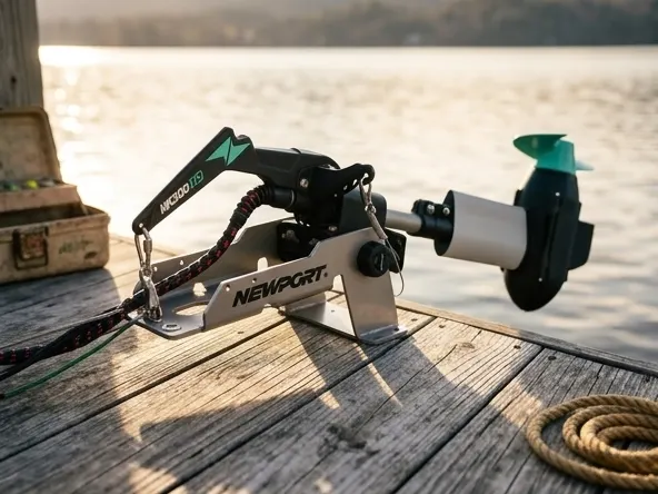 Win a Motorized Kayak Fishing Setup, fishing gear arranged on rustic dock