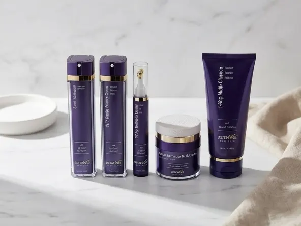 DefenAge 8-in-1 BioSerum Trial Sample, skincare serum on luxury marble vanity