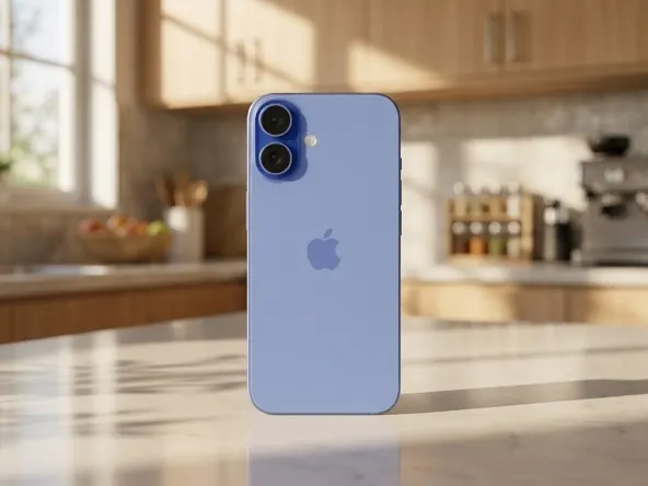 Apple Intelligence Siri Settlement Claim for iPhone, product staged in bright kitchen setting