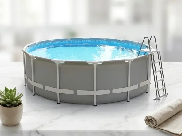 Bestway Above-Ground Pool Settlement Claim, marble surface with soft natural light