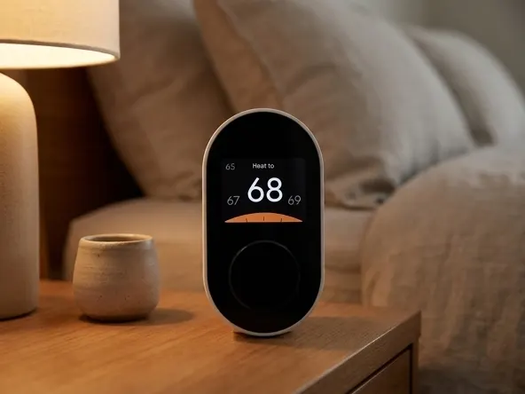 Win Wyze Smart Home Devices, device on nightstand in bedroom