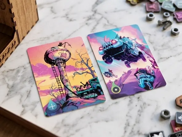 Win a Roxley Radlands Game Night Party Pack, close-up tabletop game setup styling