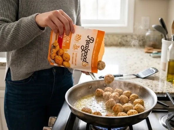 Win a Walmart Gift Card or Real Good Foods Coupons, cooking frozen chicken in home kitchen